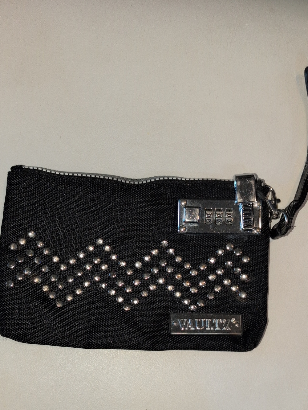 Vaultz Black Studded Wristlet Clutch